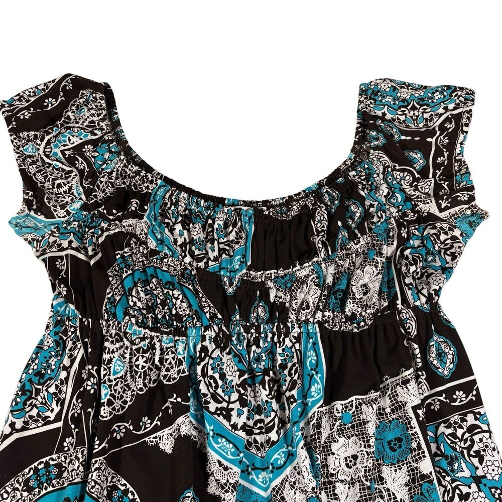DressBarn Women’s Dress Size 10 Empire Waist Paisley Geometric Print Midi - Picture 2 of 8